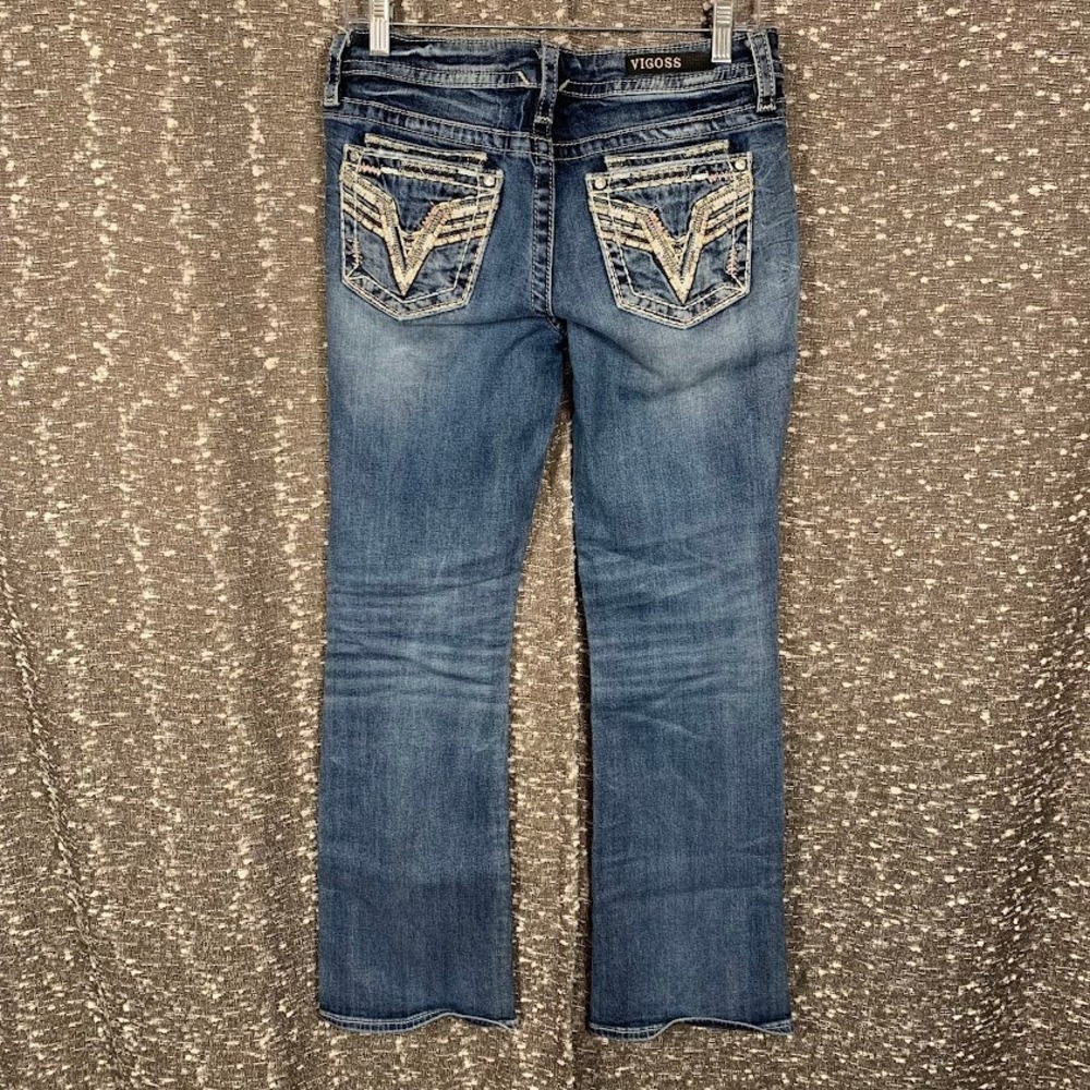 Vigoss Dublin Bootcut Jeans Blue Denim Embroidered Pockets Y2K Women's 5/6